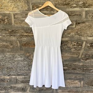 White dress with sheer panels